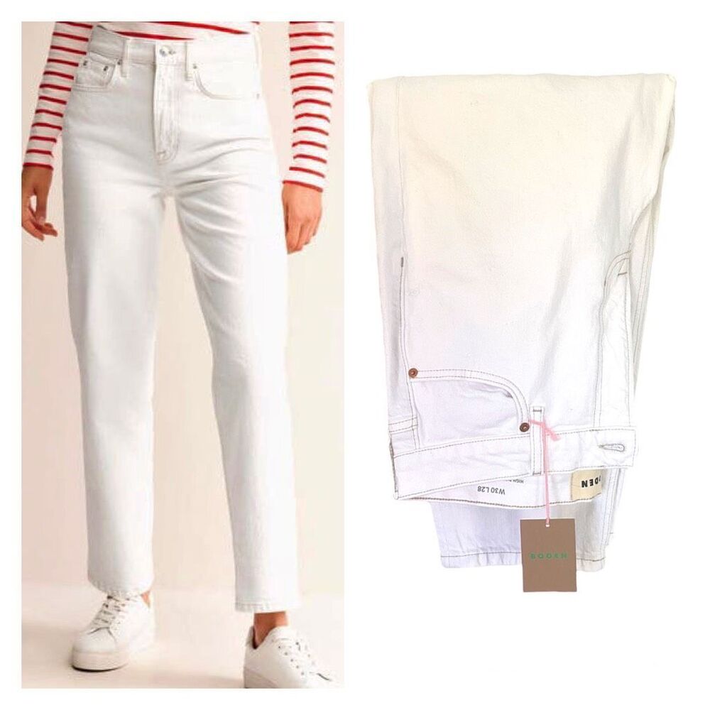 Boden High Rise White Denim